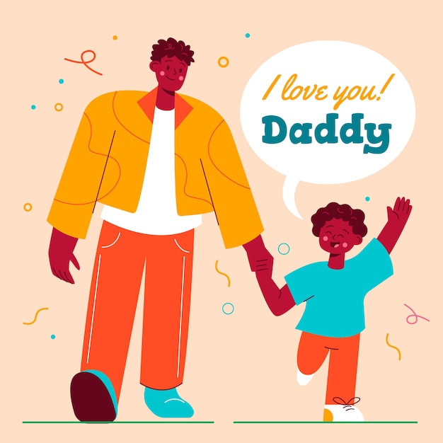 Free Vector flat illustration for fathers day celebration