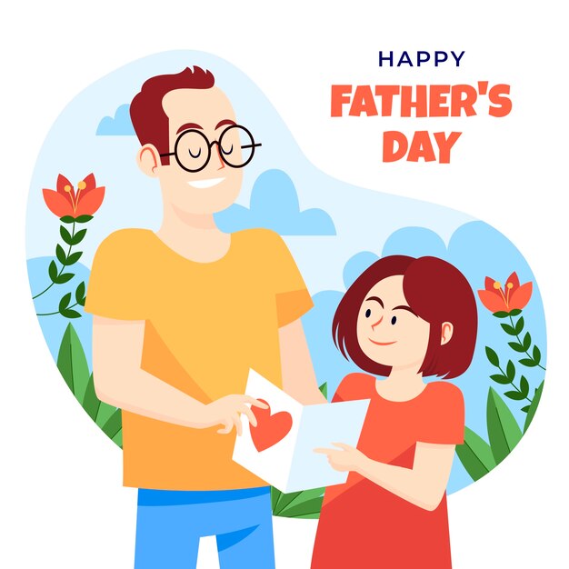 Flat illustration for fathers day celebration