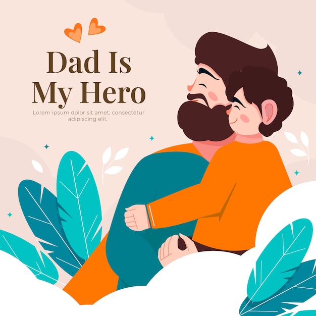 Free Vector flat illustration for fathers day celebration