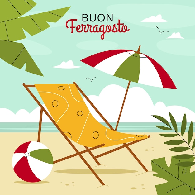 Free Vector flat illustration for ferragosto celebration