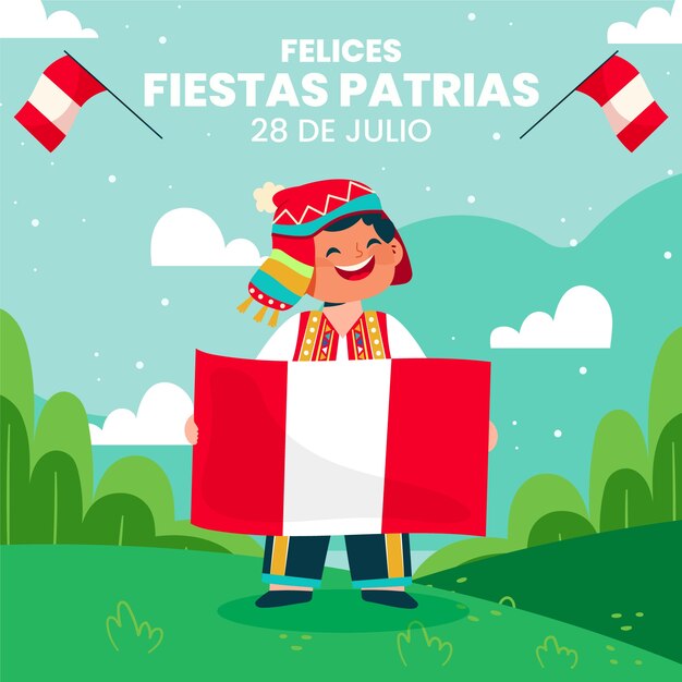 Flat illustration for fiestas patrias chile