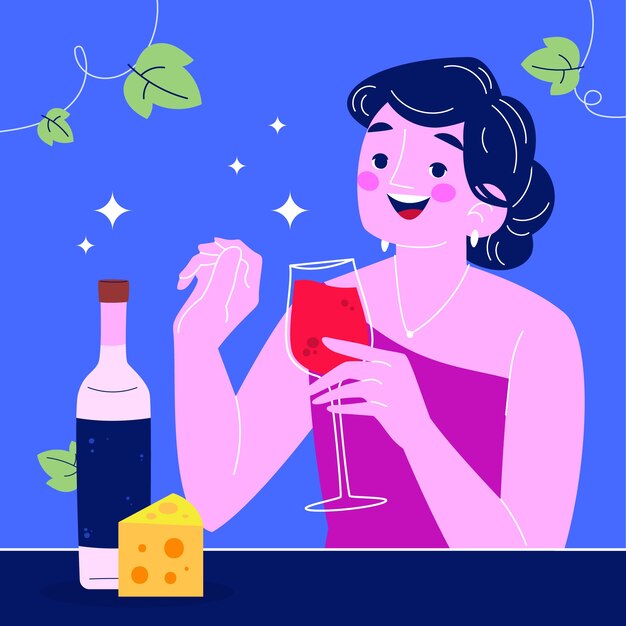 Flat illustration for french beaujolais nouveau wine festival celebration