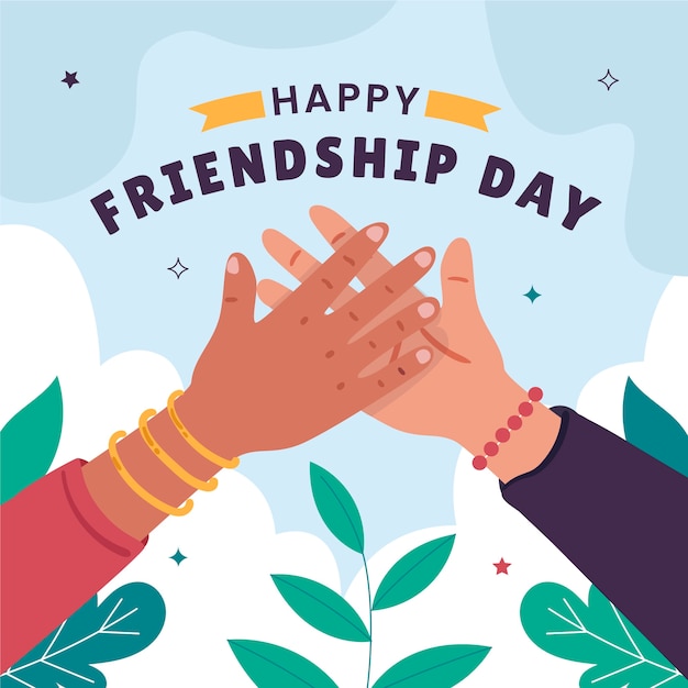 Free Vector flat illustration for friendship day celebration