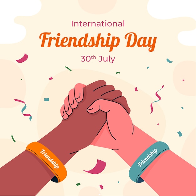 Free Vector flat illustration for friendship day celebration