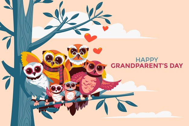 Flat illustration for grandparents day celebration