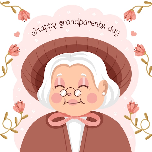 Flat illustration for grandparents day celebration