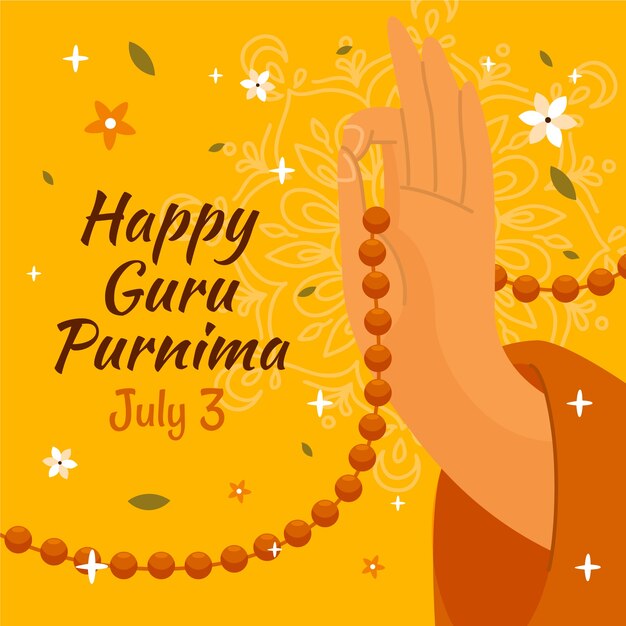 Flat illustration for guru purnima celebration