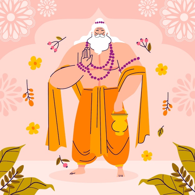 Flat illustration for guru purnima celebration