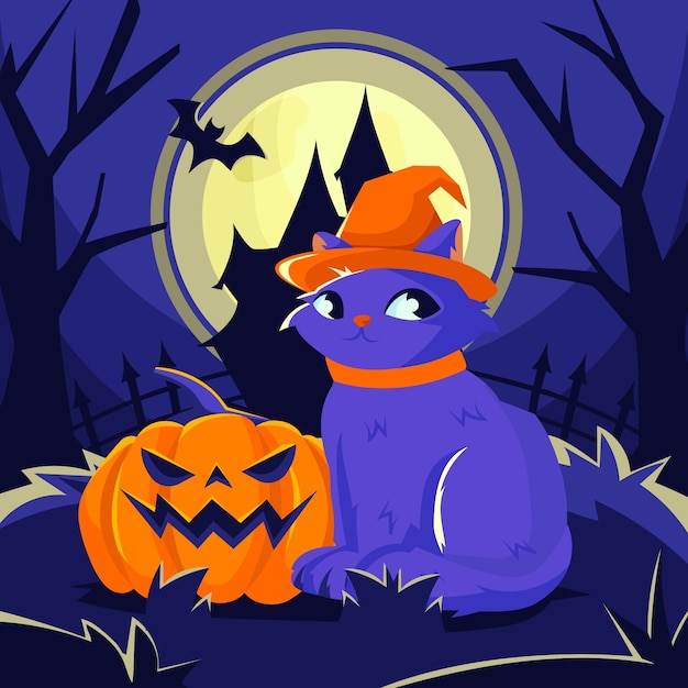 Flat illustration for halloween celebration