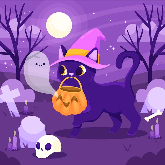 Free Vector flat illustration for halloween season