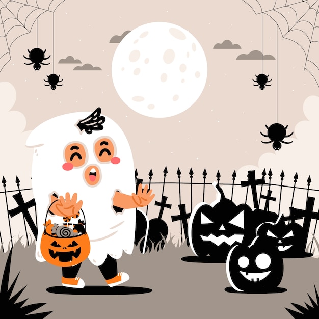 Free Vector flat illustration for halloween season