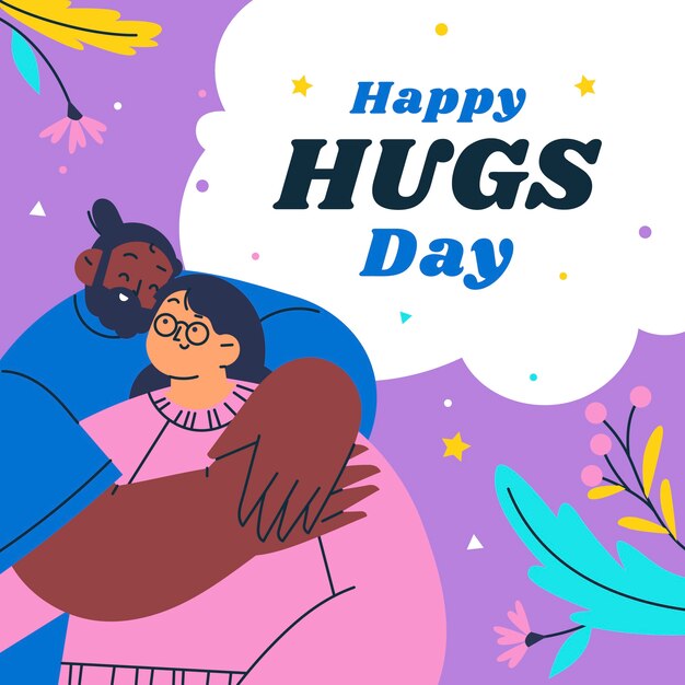 Flat illustration for hug day celebration