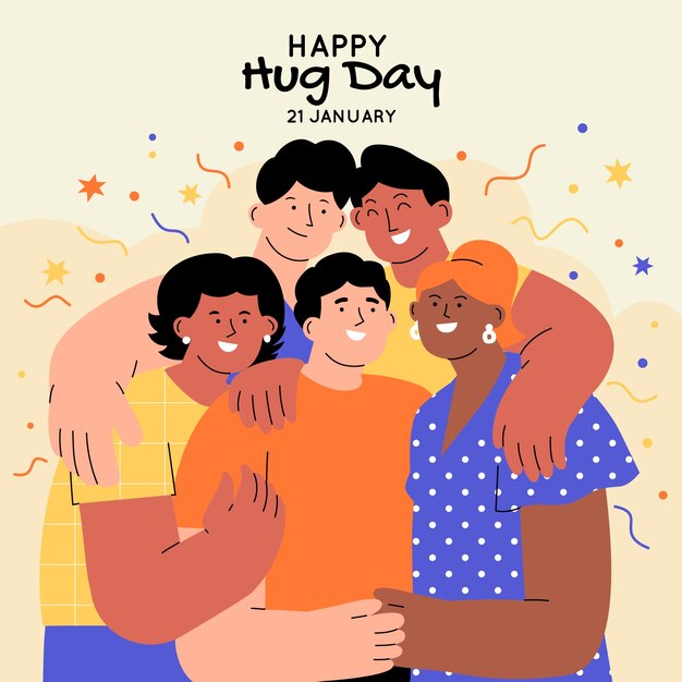 Flat illustration for hug day celebration