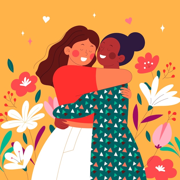 Flat illustration for hug day celebration