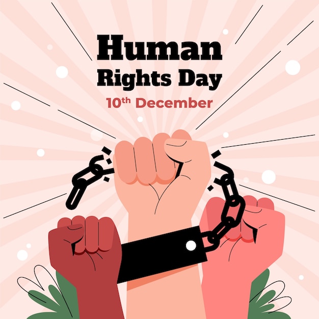 Flat illustration for human rights day celebration