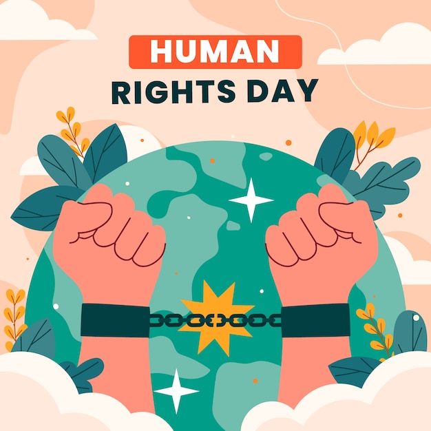 Free Vector flat illustration for human rights day celebration