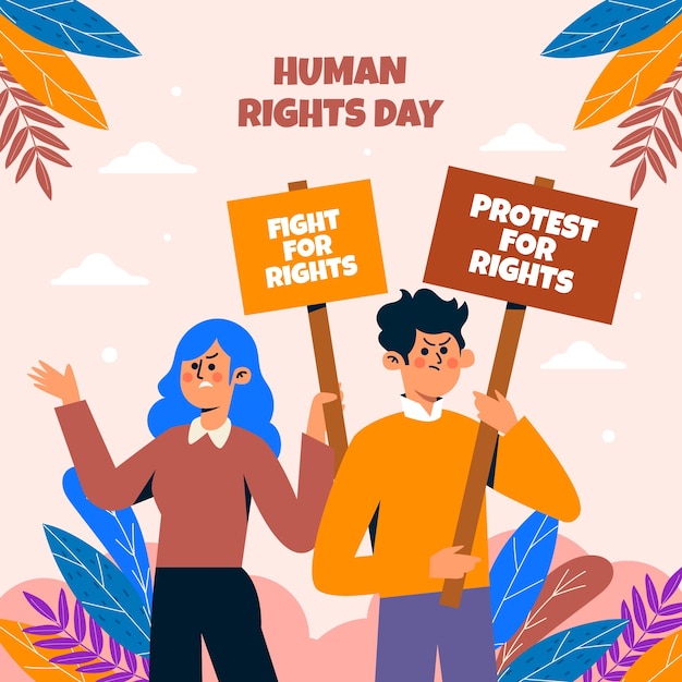 Free Vector flat illustration for human rights day celebration