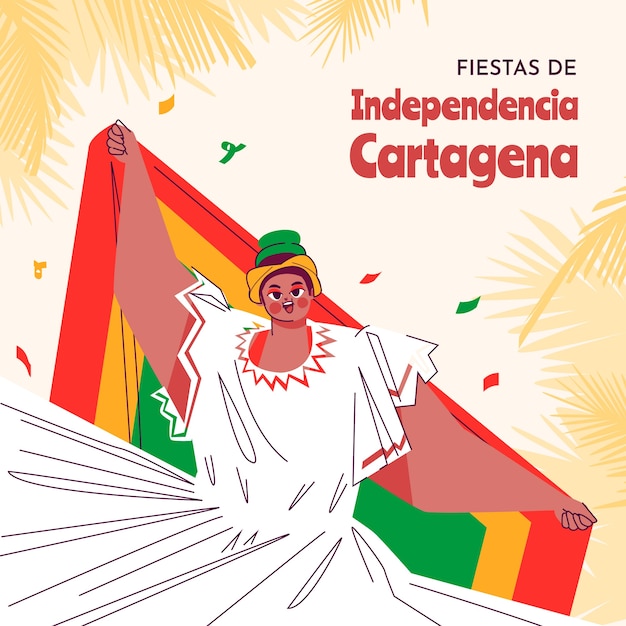 Free Vector flat illustration for independencia de cartagena