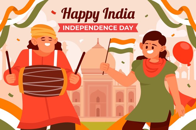 Flat illustration for india independence day celebration