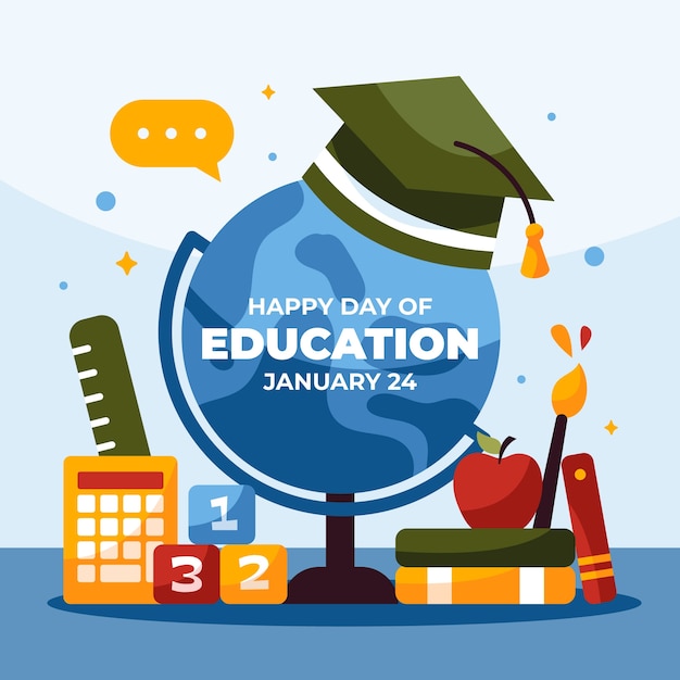 Flat illustration for international day of education