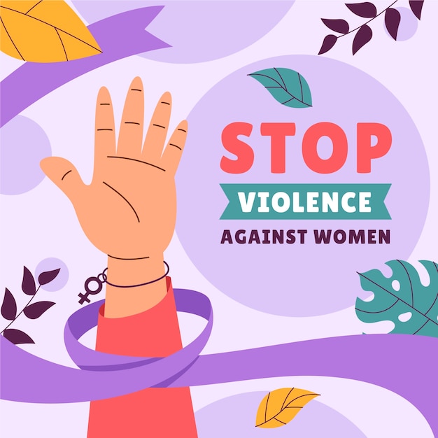 Free Vector flat illustration for international day for the elimination of violence against women