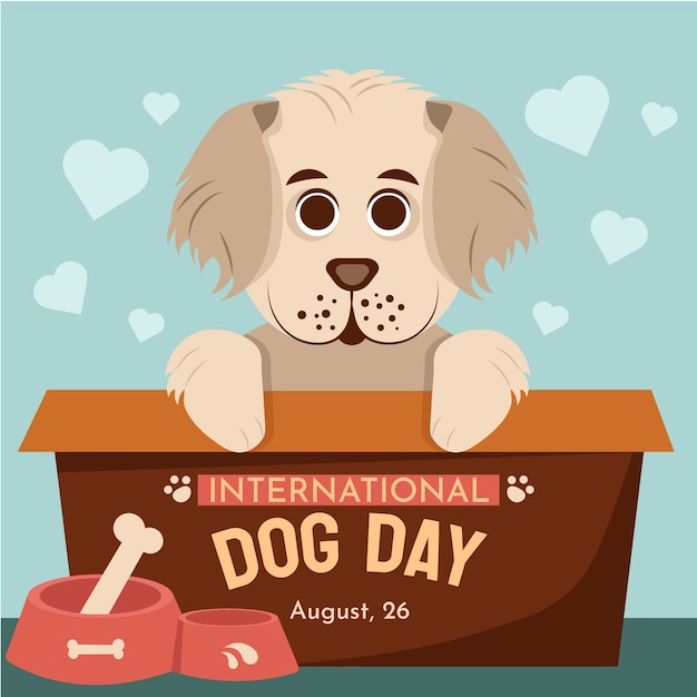 Free Vector flat illustration for international dog day celebration