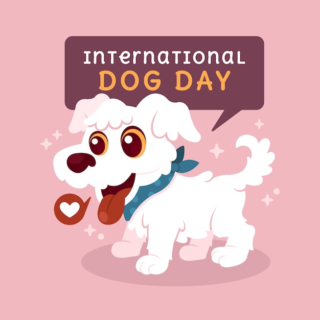 Free Vector flat illustration for international dog day celebration