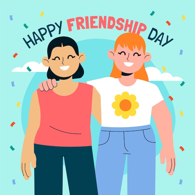 Free Vector flat illustration for international friendship day celebration