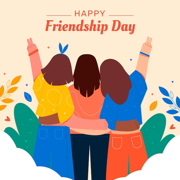 Flat illustration for international friendship day celebration