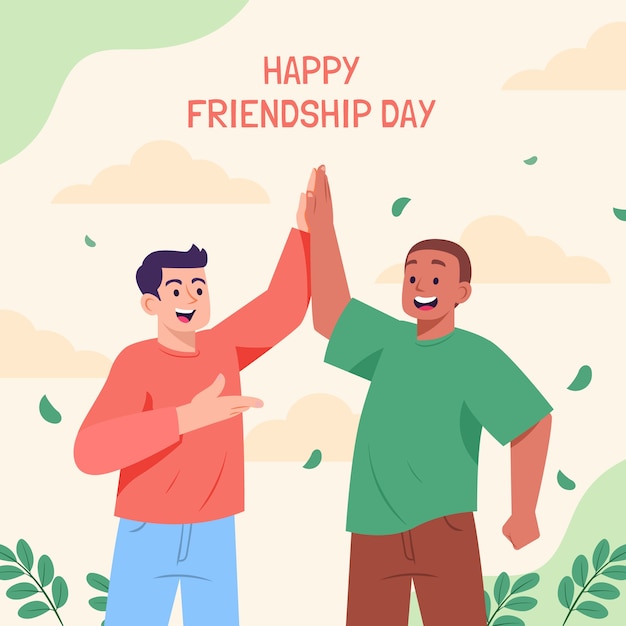 Free Vector flat illustration for international friendship day celebration