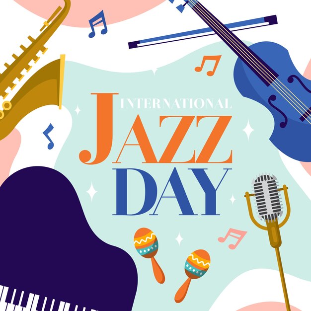 Flat illustration of international jazz day