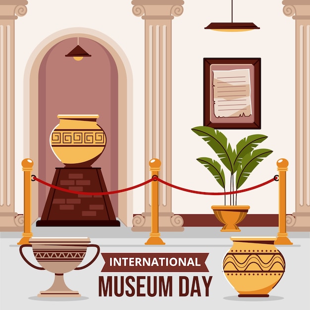 Flat illustration for international museum day