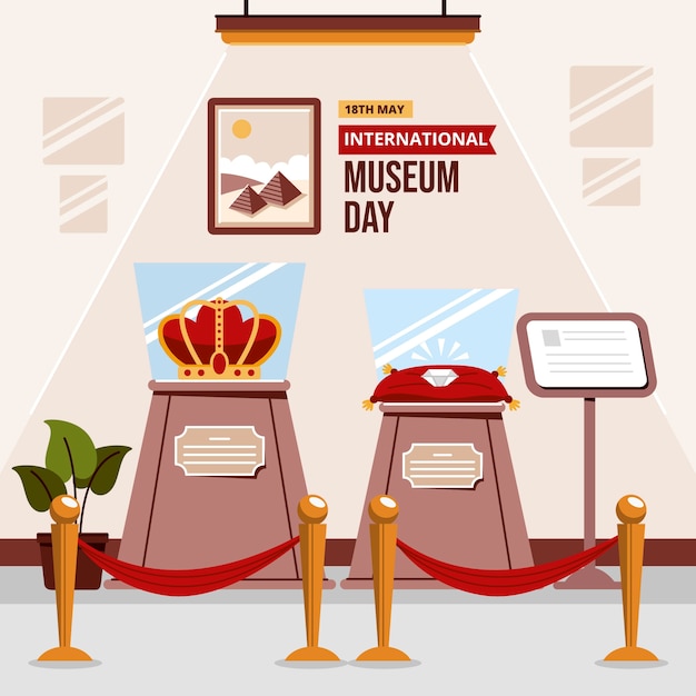 Flat illustration for international museum day