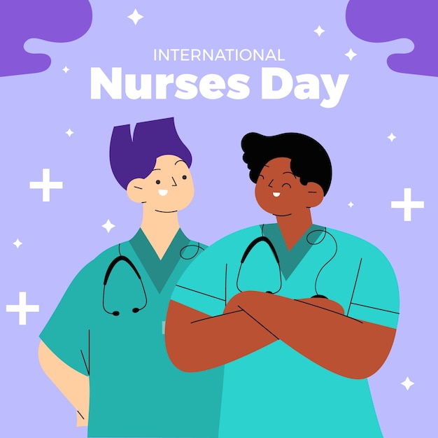 Free vector flat illustration for international nurses day celebration