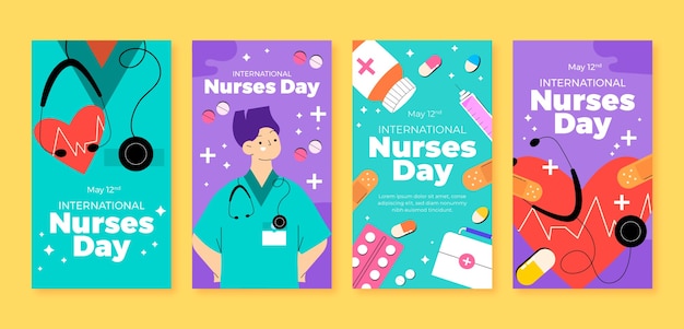 Free vector flat illustration for international nurses day celebration