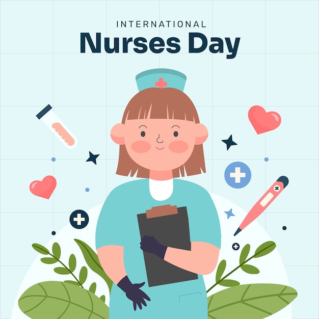 Free Vector flat illustration for international nurses day celebration