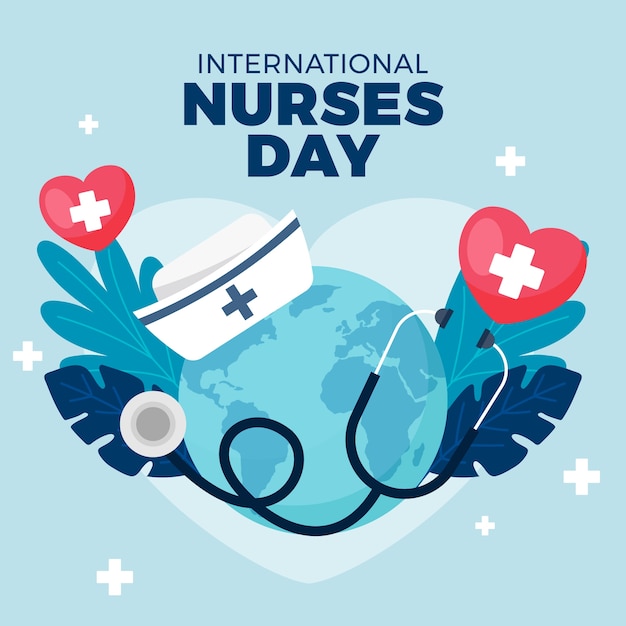 Flat illustration for international nurses day celebration