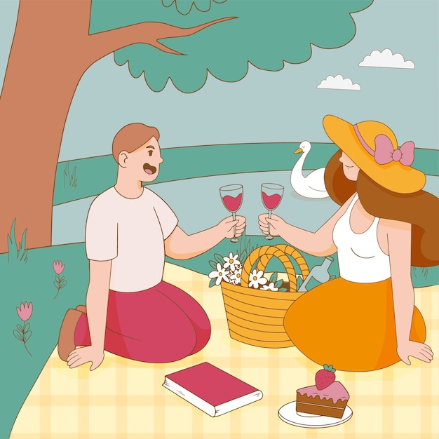 Free vector flat illustration for international picnic day celebration