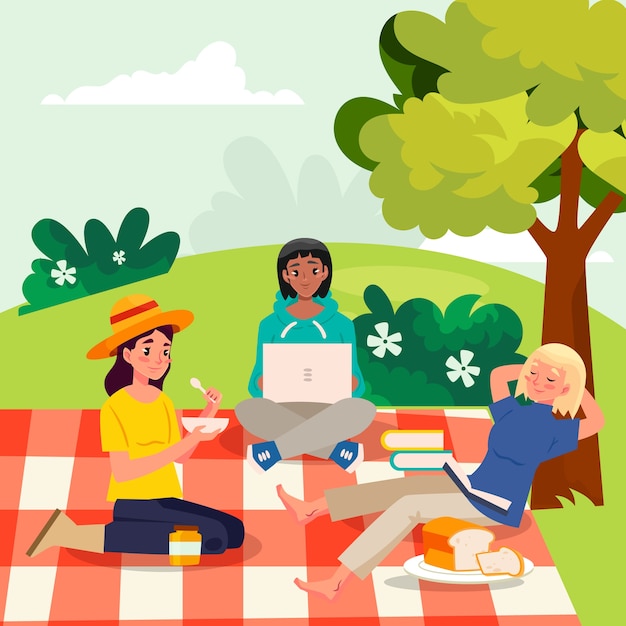 Free Vector flat illustration for international picnic day