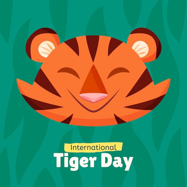 Flat illustration for international tiger day awareness