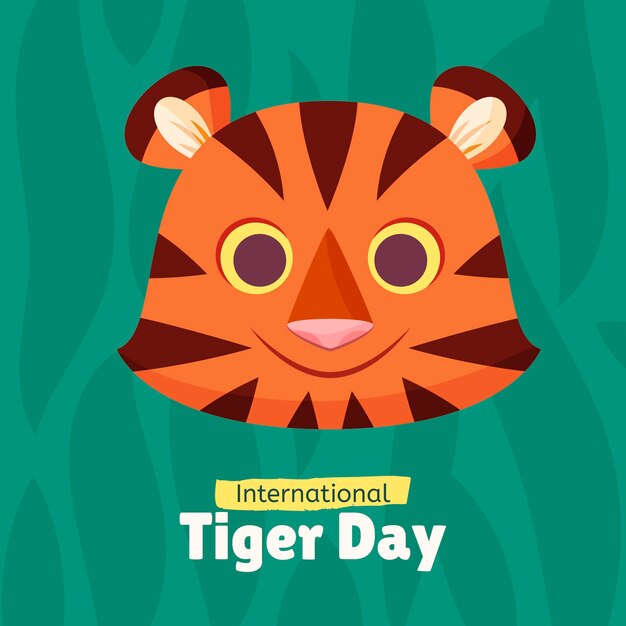 Flat illustration for international tiger day awareness