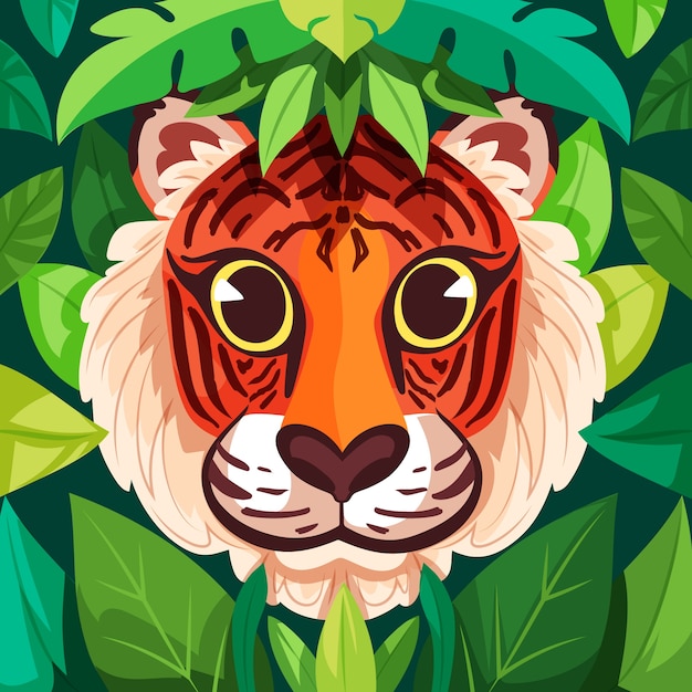 Flat illustration for international tiger day awareness