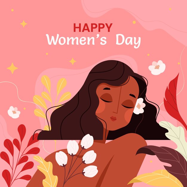 Flat illustration for international women's day celebration