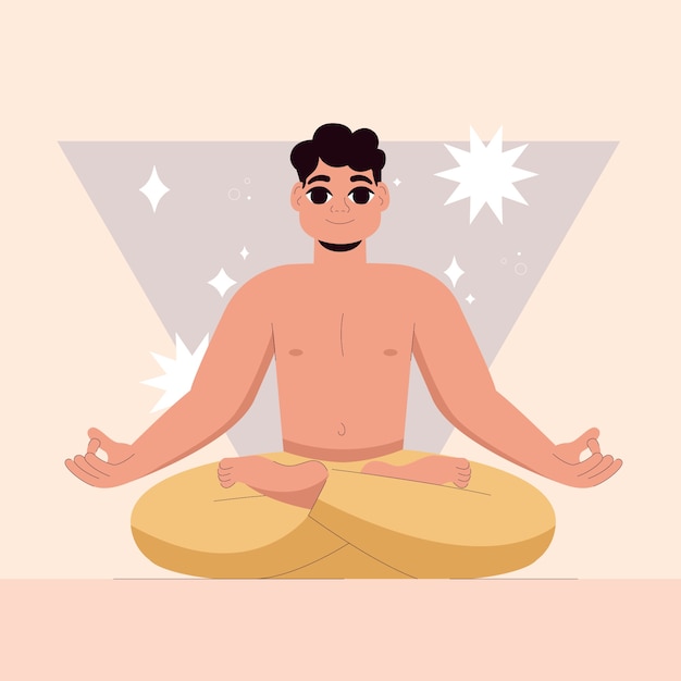 Free Vector flat illustration for international yoga day celebration