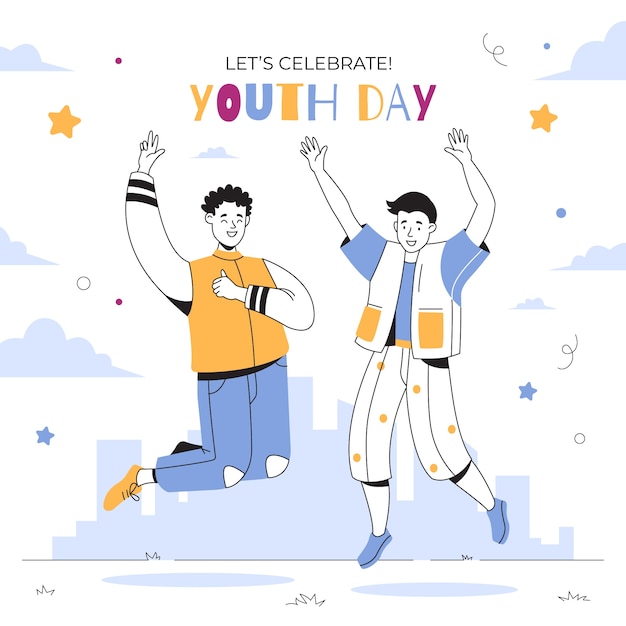 Flat illustration for international youth day celebration