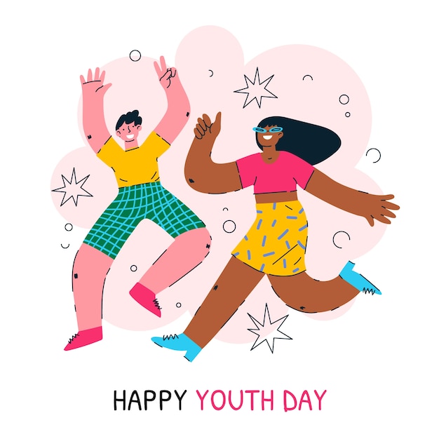 Free Vector flat illustration for international youth day celebration