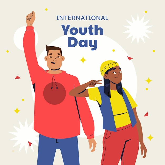 Free Vector flat illustration for international youth day celebration