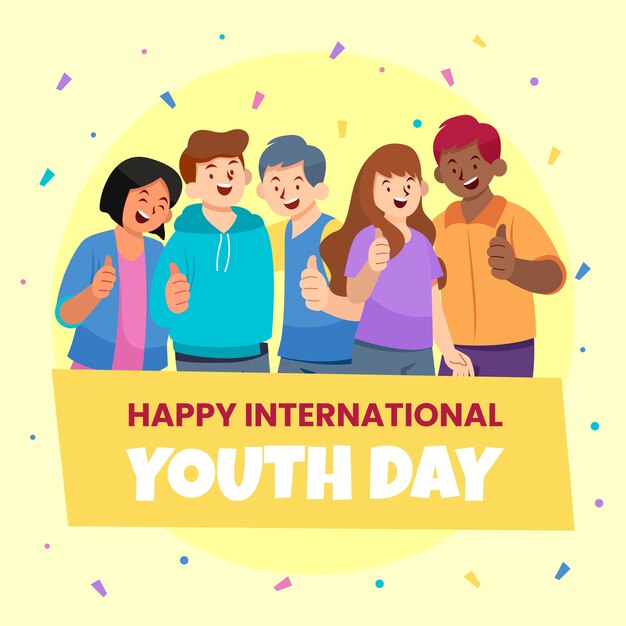 Flat illustration for international youth day