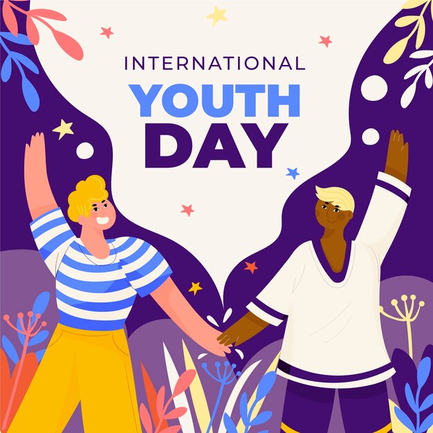 Flat illustration for international youth day