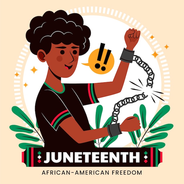 Free Vector flat illustration for juneteenth celebration